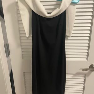Black stretch dress with white detail